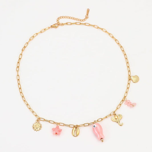 Bedelketting vis roze goud 2.0