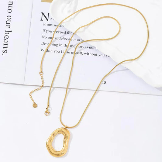 Lange ovaal ketting goud