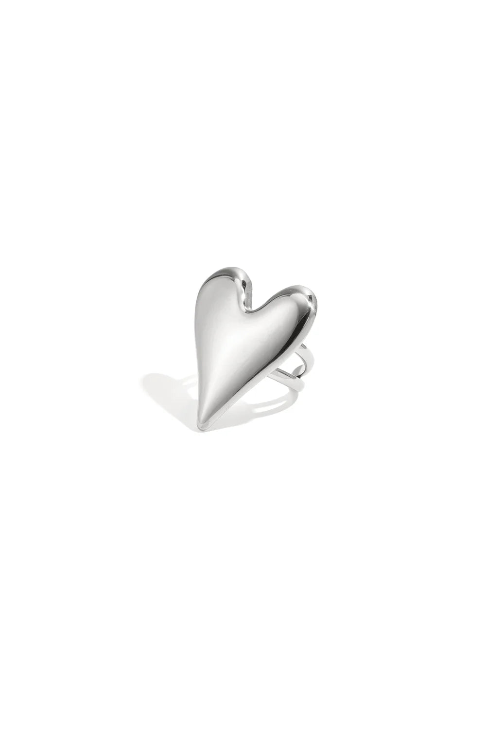 Statement hart ring zilver