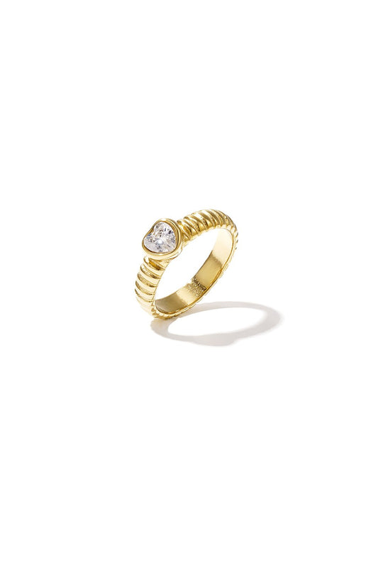 Ring met hart steentje goud