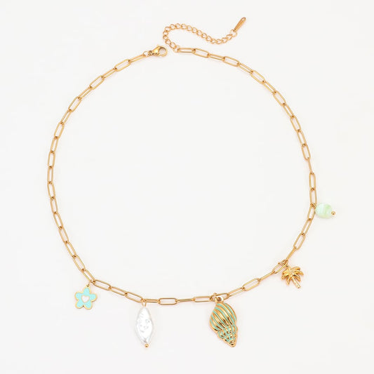 Bedelketting conch groen