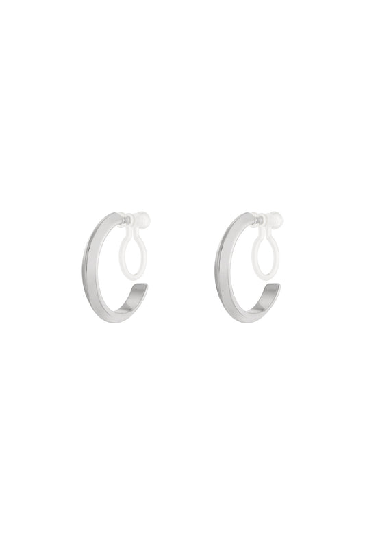 Clip oorbellen hoops zilver