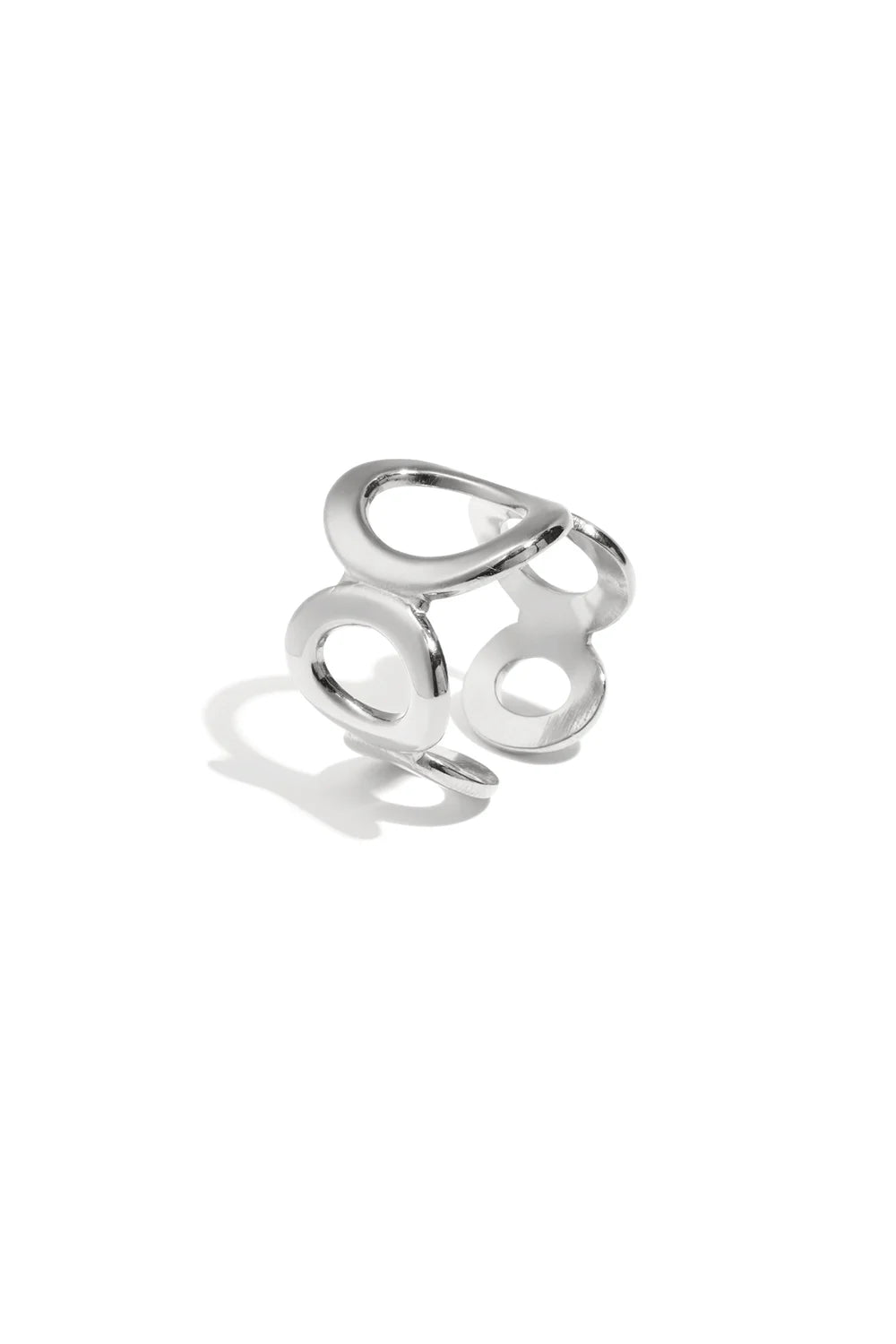 Ring open ovaal zilver