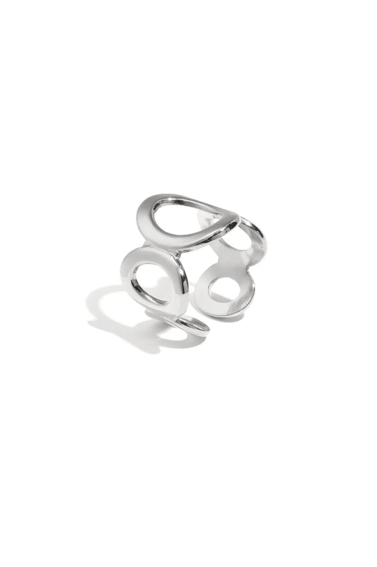 Ring open ovaal zilver