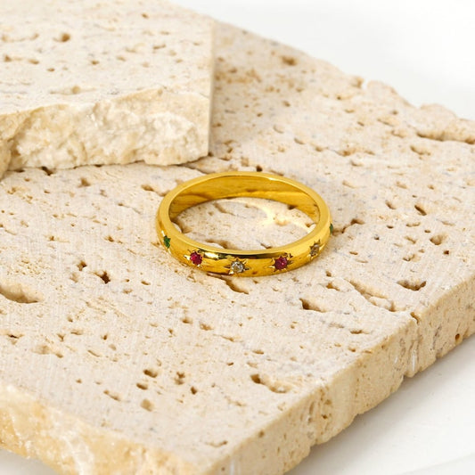 Steentjes ring goud