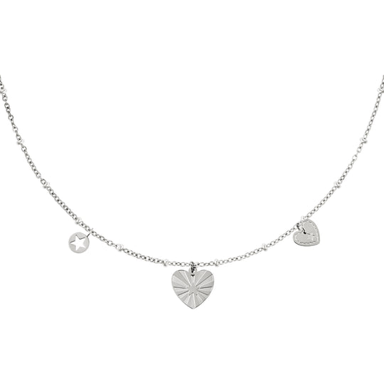 Triple hearts necklace silver