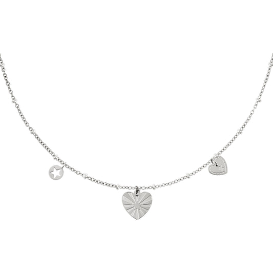 Triple hearts necklace silver