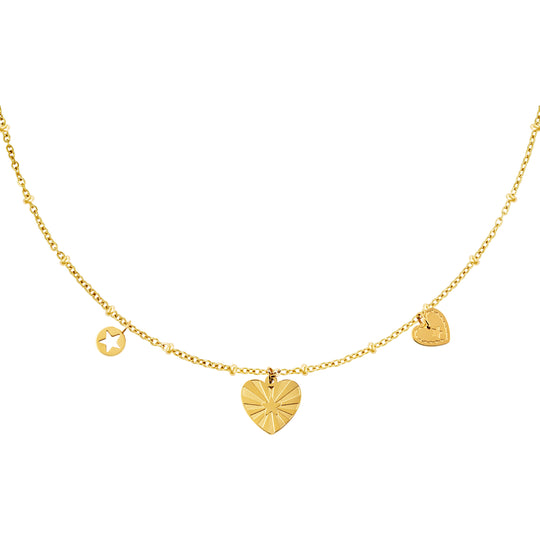 Triple hearts necklace gold