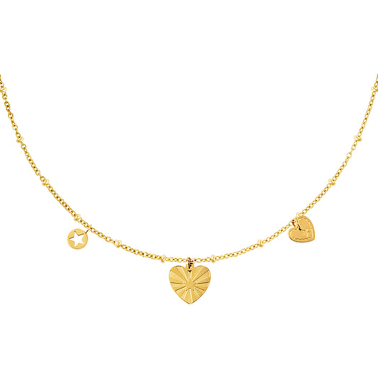 Triple hearts necklace gold