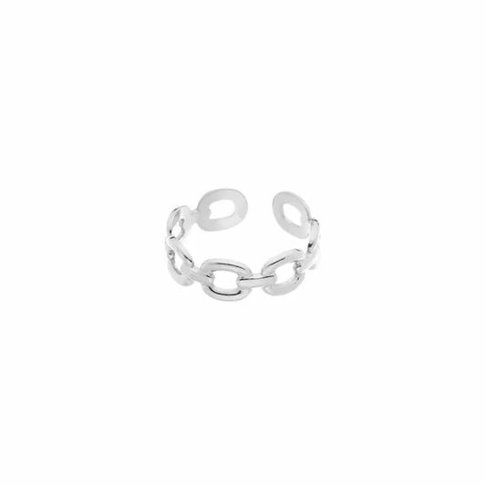 Chained ring silver