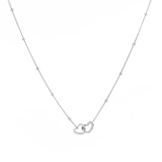 Two hearts necklace silver