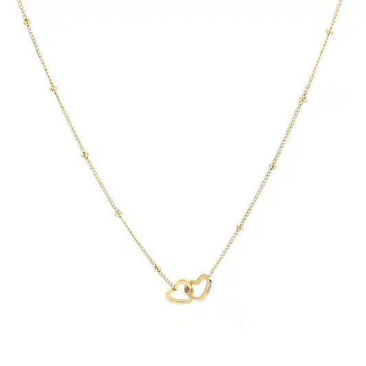 Two hearts necklace gold