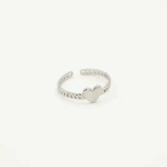 1 hartje ring zilver