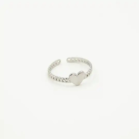 1 hartje ring zilver