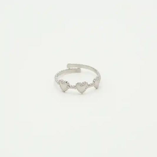 Triple hearts ring silver