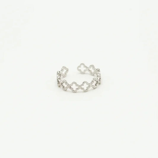 Clover ring silver