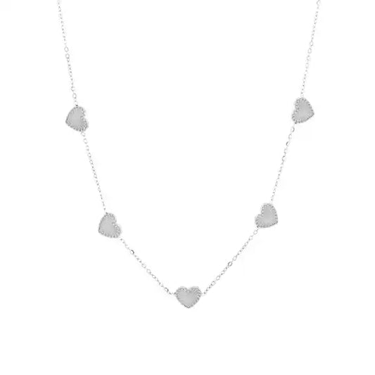 Hearts necklace silver