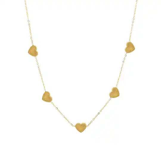 Hearts necklace gold