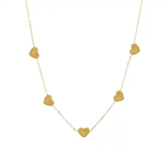 Hearts necklace gold
