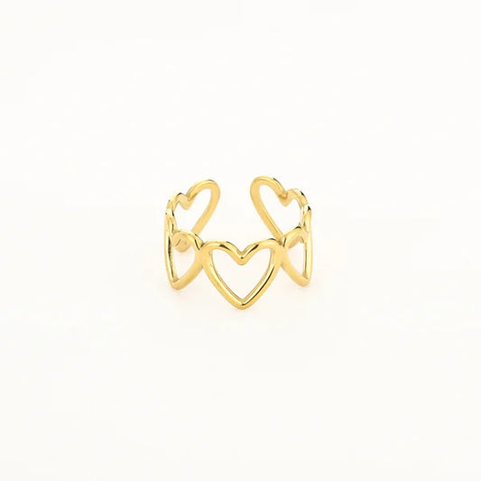 Big hearts ring gold