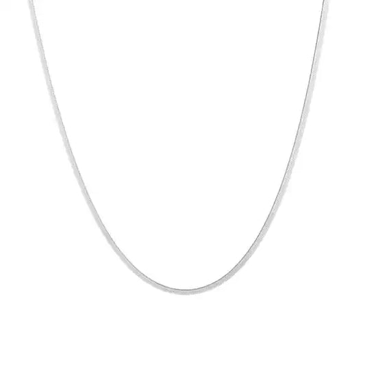 Flat necklace silver