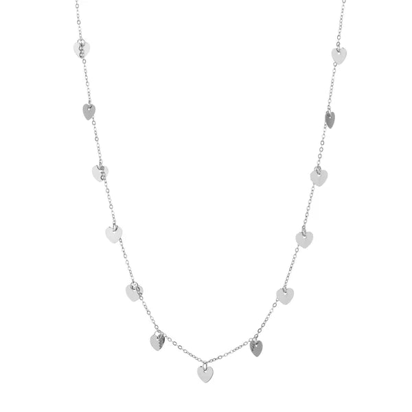 A lot of hearts ketting zilver