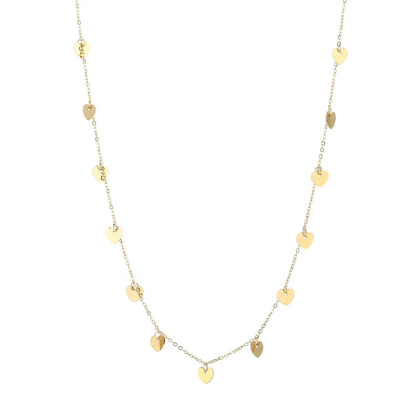 A lot of hearts ketting goud