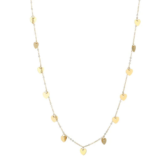 A lot of hearts ketting goud
