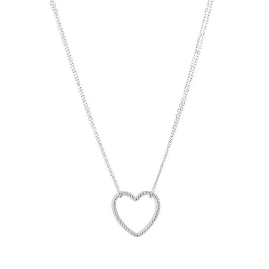 Hart ketting zilver
