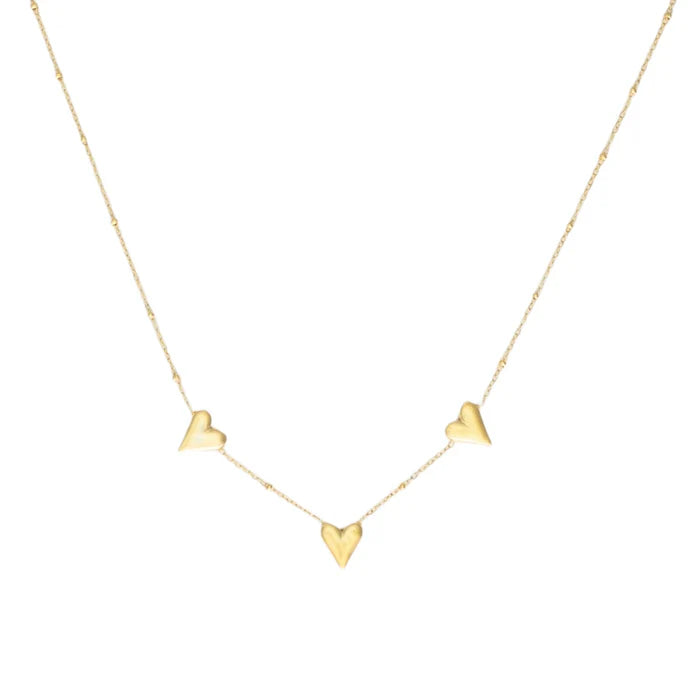 3 hartjes ketting goud